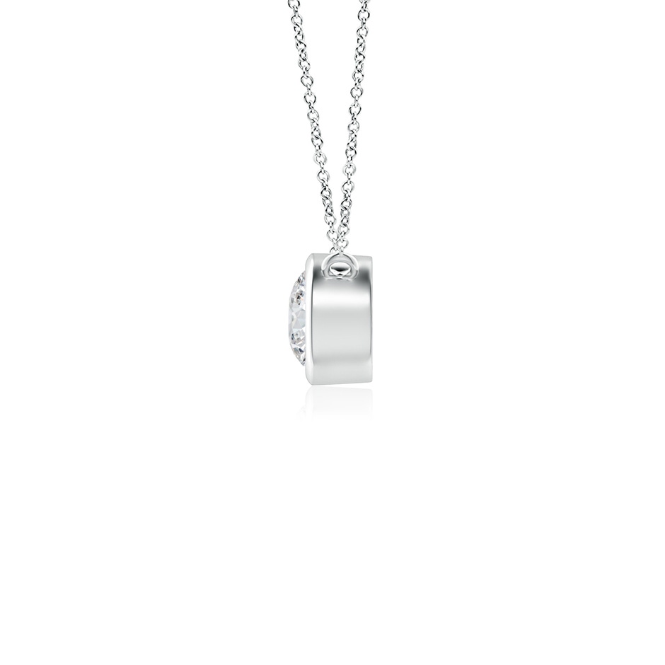 3mm HSI2 Bezel-Set Round Diamond Solitaire Necklace in White Gold side 199