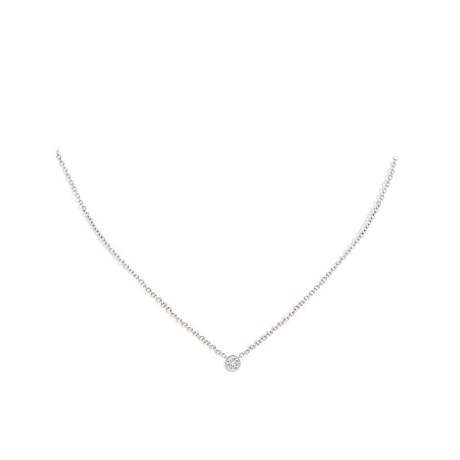 3mm HSI2 Bezel-Set Round Diamond Solitaire Necklace in White Gold pen