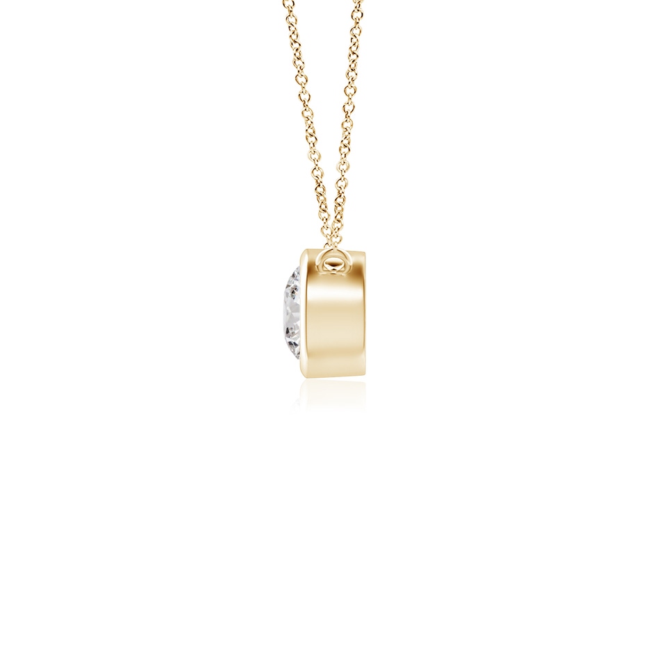 3mm IJI1I2 Bezel-Set Round Diamond Solitaire Necklace in 10K Yellow Gold side 199