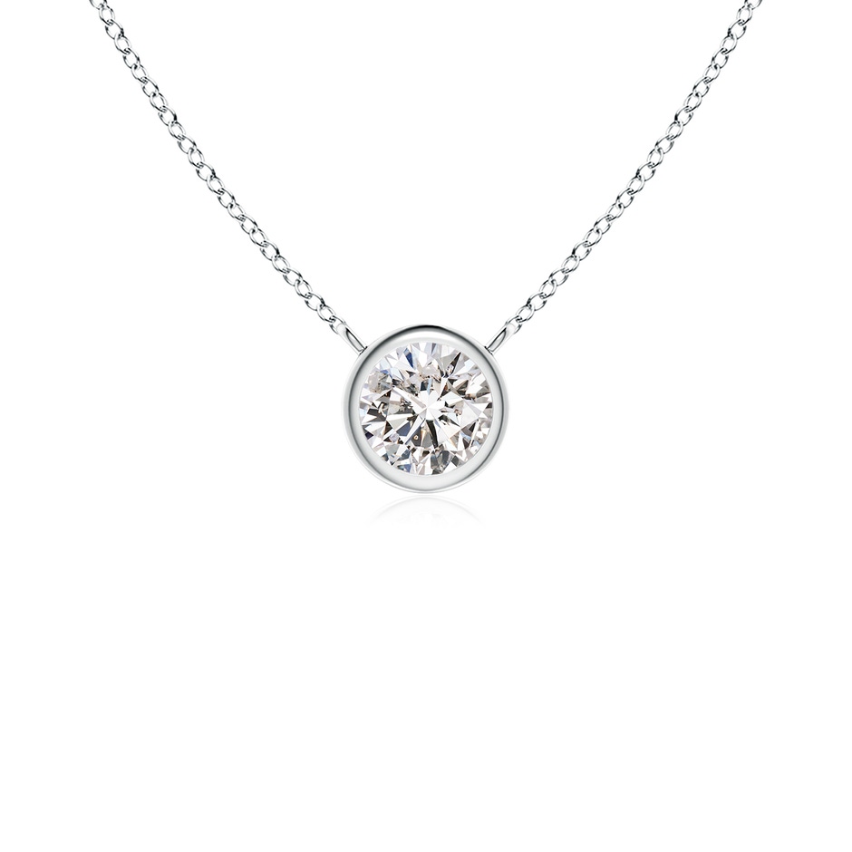 3mm IJI1I2 Bezel-Set Round Diamond Solitaire Necklace in P950 Platinum 