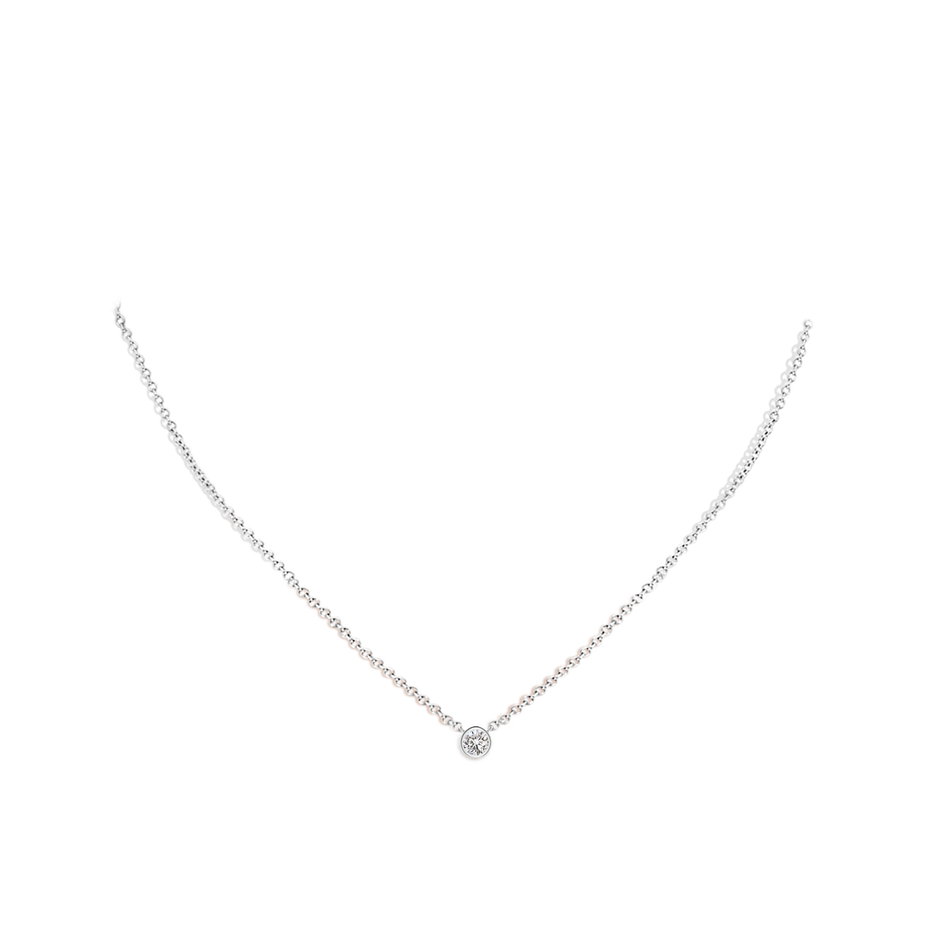3mm IJI1I2 Bezel-Set Round Diamond Solitaire Necklace in P950 Platinum pen