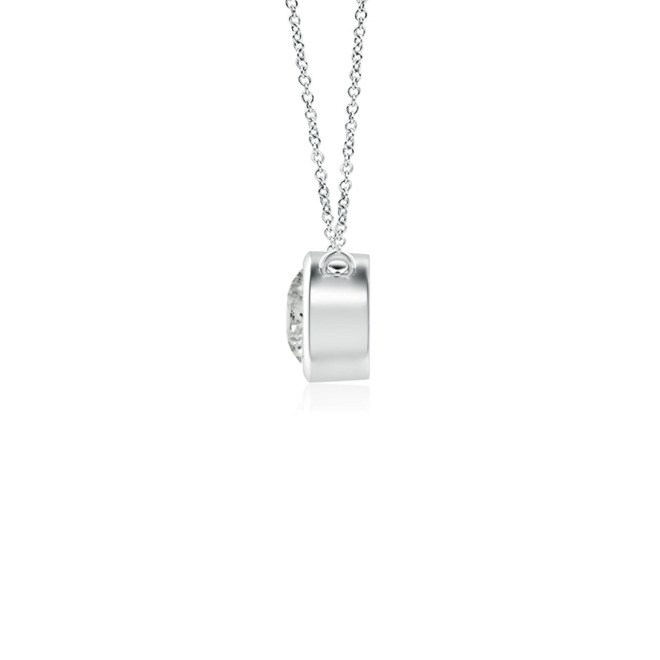 3mm KI3 Bezel-Set Round Diamond Solitaire Necklace in White Gold side 199