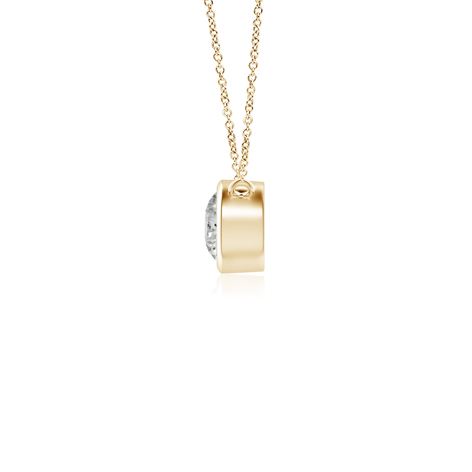 3mm KI3 Bezel-Set Round Diamond Solitaire Necklace in Yellow Gold side 199