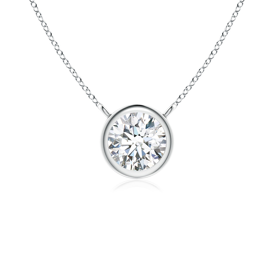 4.1mm GVS2 Bezel-Set Round Diamond Solitaire Necklace in P950 Platinum 