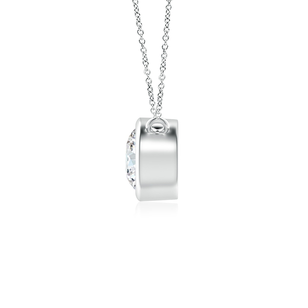 4.1mm GVS2 Bezel-Set Round Diamond Solitaire Necklace in P950 Platinum Side 199