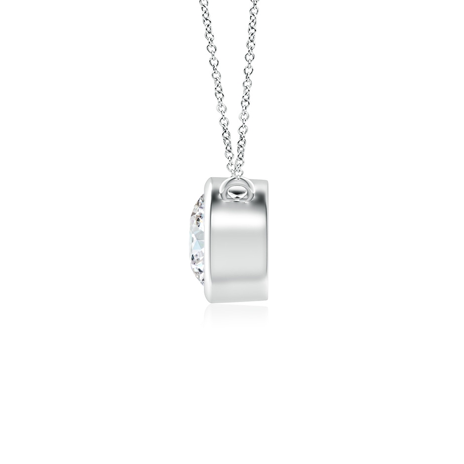 4.1mm GVS2 Bezel-Set Round Diamond Solitaire Necklace in White Gold side 199