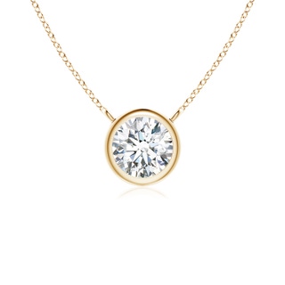 4.1mm GVS2 Bezel-Set Round Diamond Solitaire Necklace in Yellow Gold