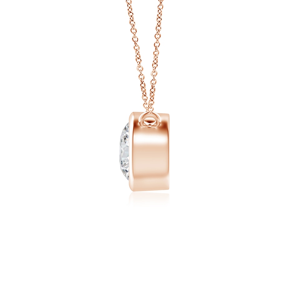 4.1mm HSI2 Bezel-Set Round Diamond Solitaire Necklace in 18K Rose Gold side 199