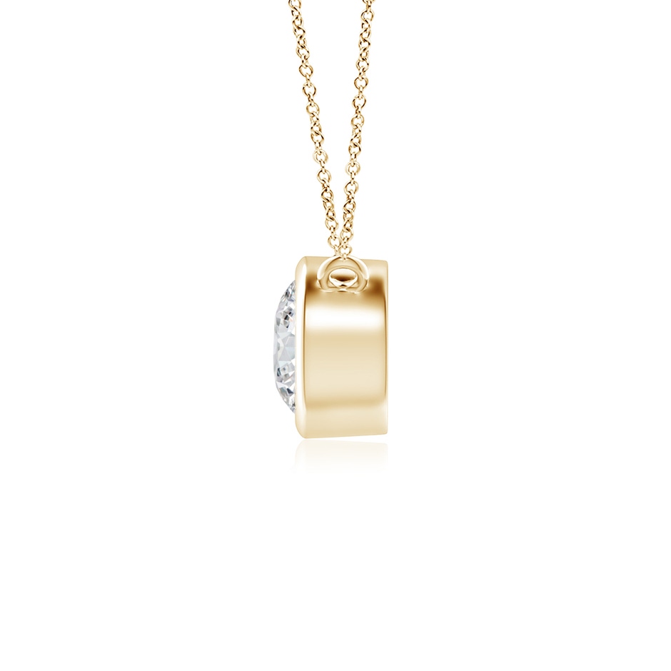 4.1mm HSI2 Bezel-Set Round Diamond Solitaire Necklace in Yellow Gold side 199