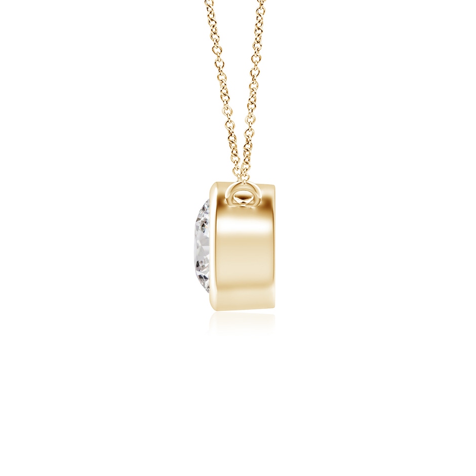 4.1mm IJI1I2 Bezel-Set Round Diamond Solitaire Necklace in Yellow Gold side 199