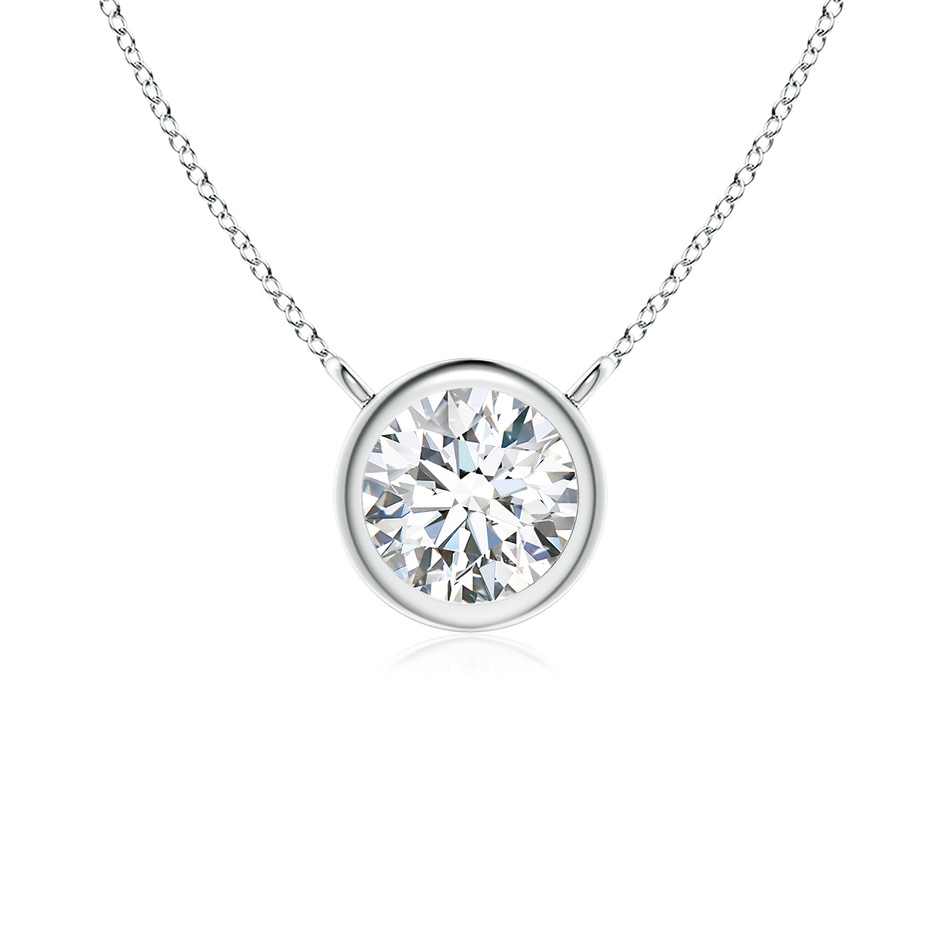 4.4mm GVS2 Bezel-Set Round Diamond Solitaire Necklace in P950 Platinum 
