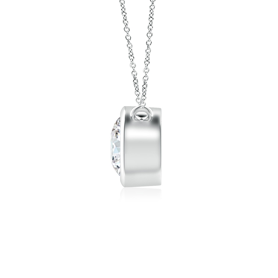 4.4mm GVS2 Bezel-Set Round Diamond Solitaire Necklace in P950 Platinum side 199