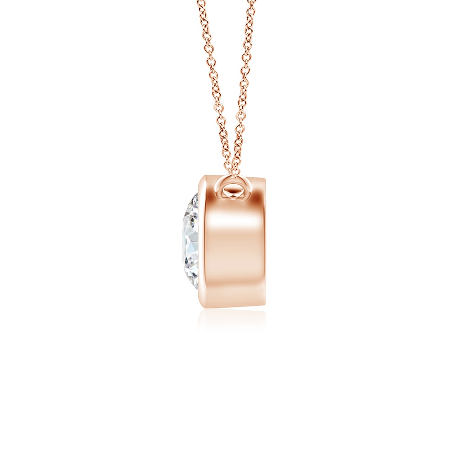4.4mm GVS2 Bezel-Set Round Diamond Solitaire Necklace in Rose Gold side 199
