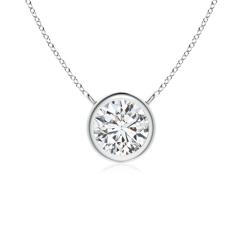 4.4mm HSI2 Bezel-Set Round Diamond Solitaire Necklace in P950 Platinum 