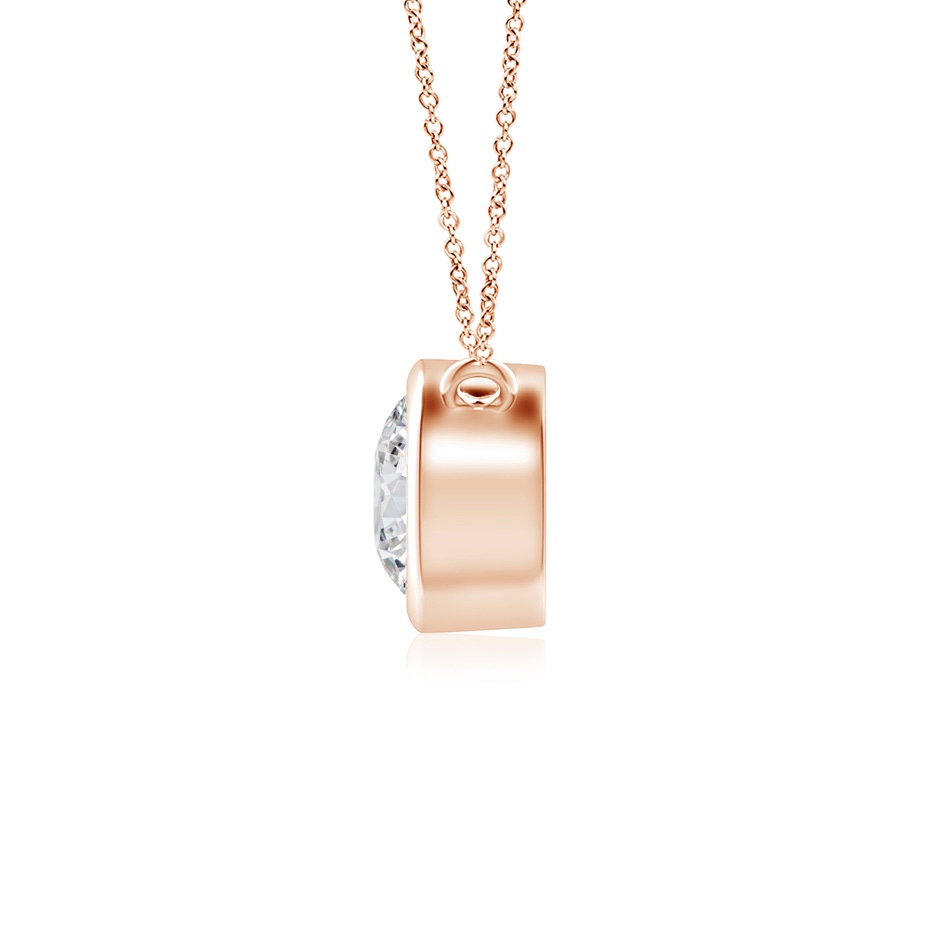 4.4mm HSI2 Bezel-Set Round Diamond Solitaire Necklace in Rose Gold side 199