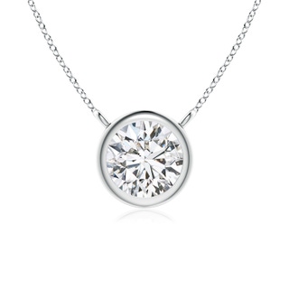 5.1mm HSI2 Bezel-Set Round Diamond Solitaire Necklace in White Gold