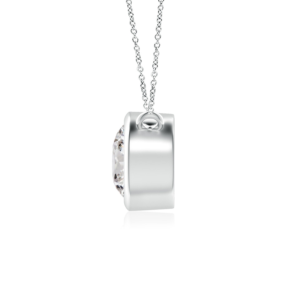 5.1mm IJI1I2 Bezel-Set Round Diamond Solitaire Necklace in White Gold side 199