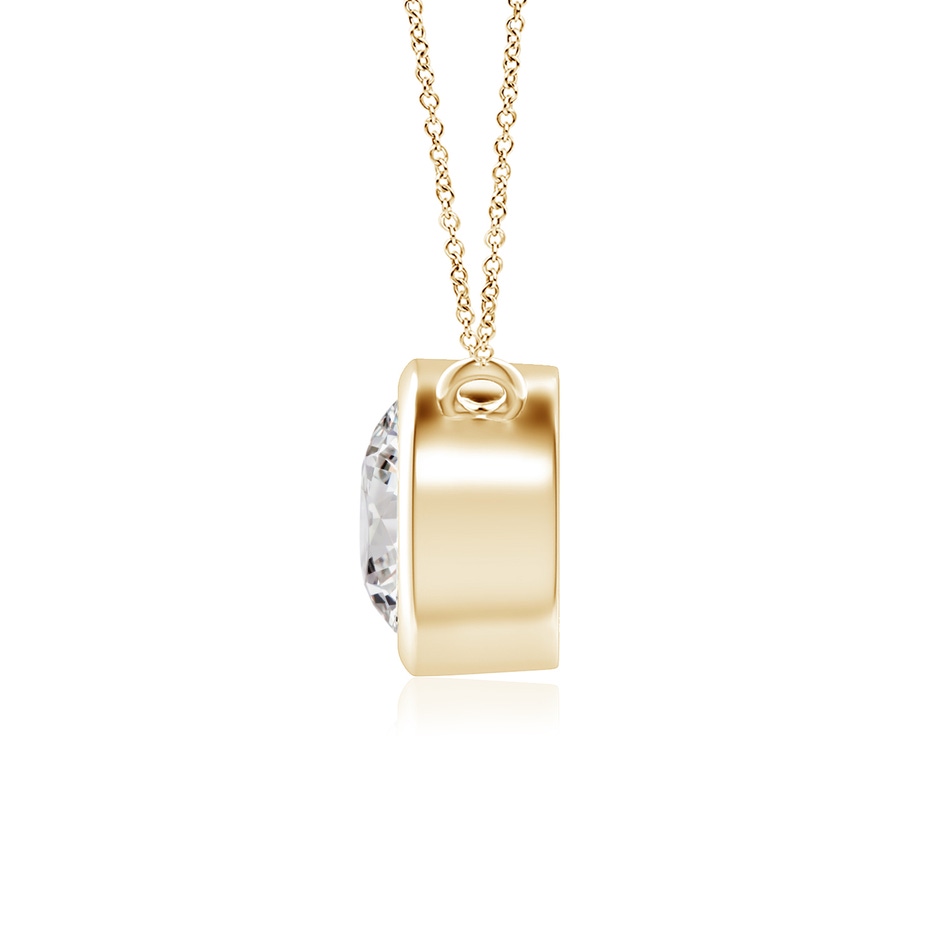 5.1mm IJI1I2 Bezel-Set Round Diamond Solitaire Necklace in Yellow Gold side 199