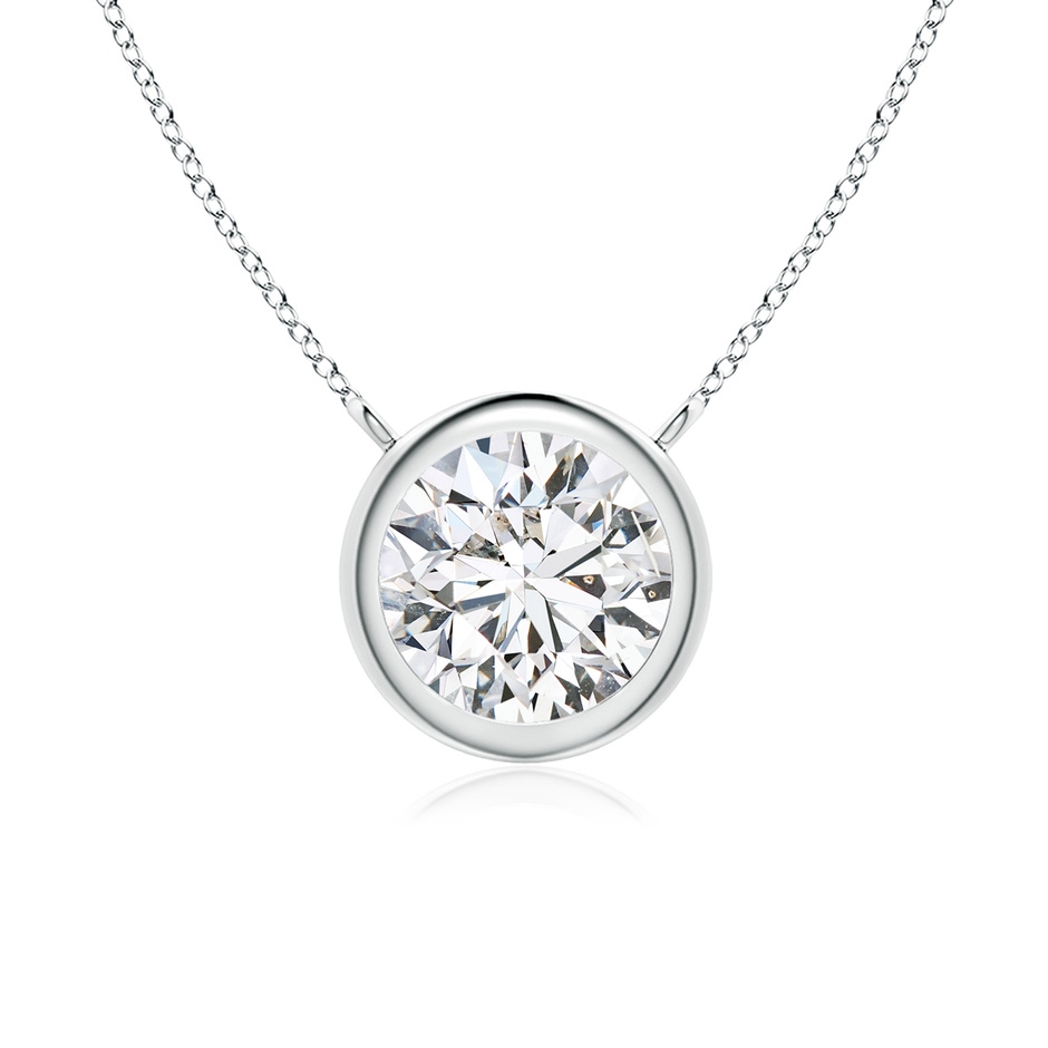 6.4mm HSI2 Bezel-Set Round Diamond Solitaire Necklace in P950 Platinum 