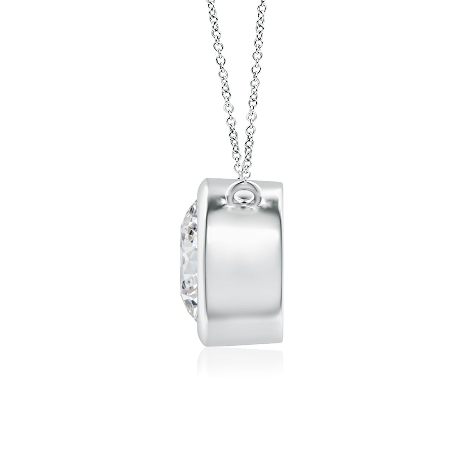 6.4mm HSI2 Bezel-Set Round Diamond Solitaire Necklace in P950 Platinum side 199