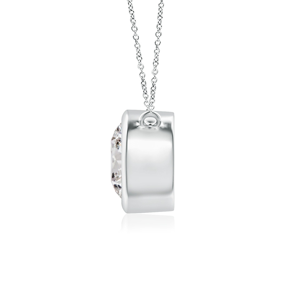 6.4mm IJI1I2 Bezel-Set Round Diamond Solitaire Necklace in White Gold side 199