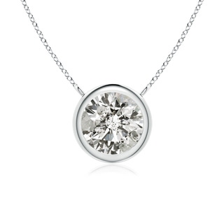 6.4mm KI3 Bezel-Set Round Diamond Solitaire Necklace in P950 Platinum