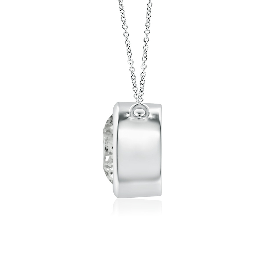 6.4mm KI3 Bezel-Set Round Diamond Solitaire Necklace in White Gold side 199