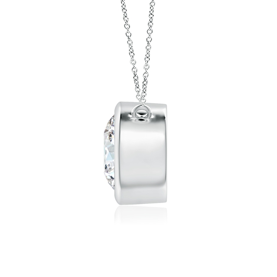 7.4mm GVS2 Bezel-Set Round Diamond Solitaire Necklace in P950 Platinum side 199