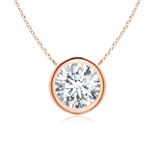 7.4mm GVS2 Bezel-Set Round Diamond Solitaire Necklace in Rose Gold
