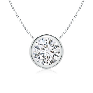 7.4mm HSI2 Bezel-Set Round Diamond Solitaire Necklace in P950 Platinum