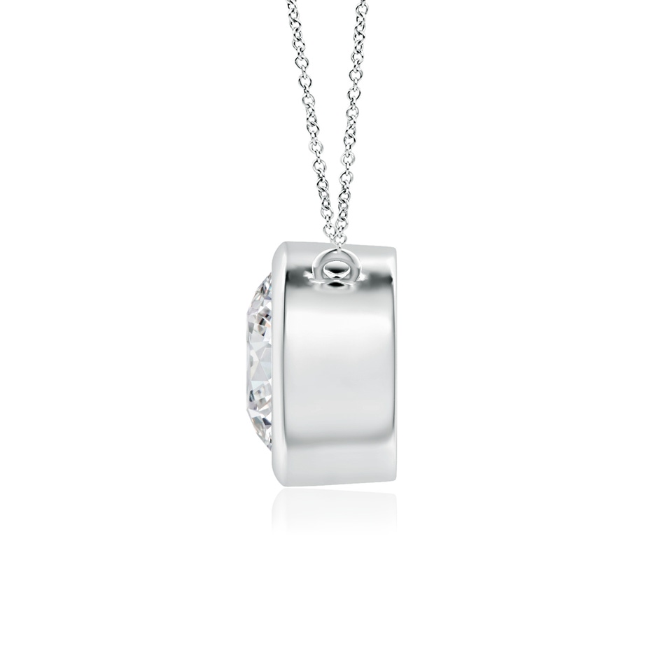 7.4mm HSI2 Bezel-Set Round Diamond Solitaire Necklace in White Gold side 199