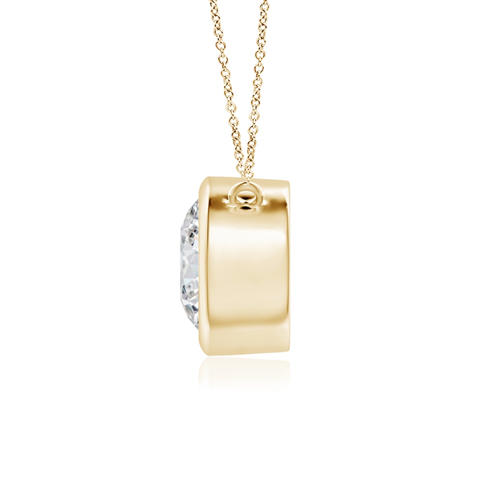7.4mm HSI2 Bezel-Set Round Diamond Solitaire Necklace in Yellow Gold side 199