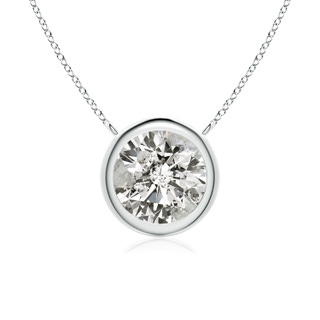 7.4mm KI3 Bezel-Set Round Diamond Solitaire Necklace in P950 Platinum