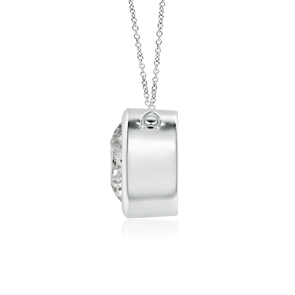 7.4mm KI3 Bezel-Set Round Diamond Solitaire Necklace in White Gold side 199