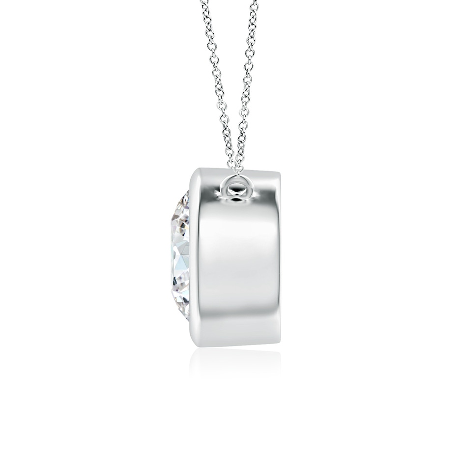 8mm GVS2 Bezel-Set Round Diamond Solitaire Necklace in P950 Platinum side 199