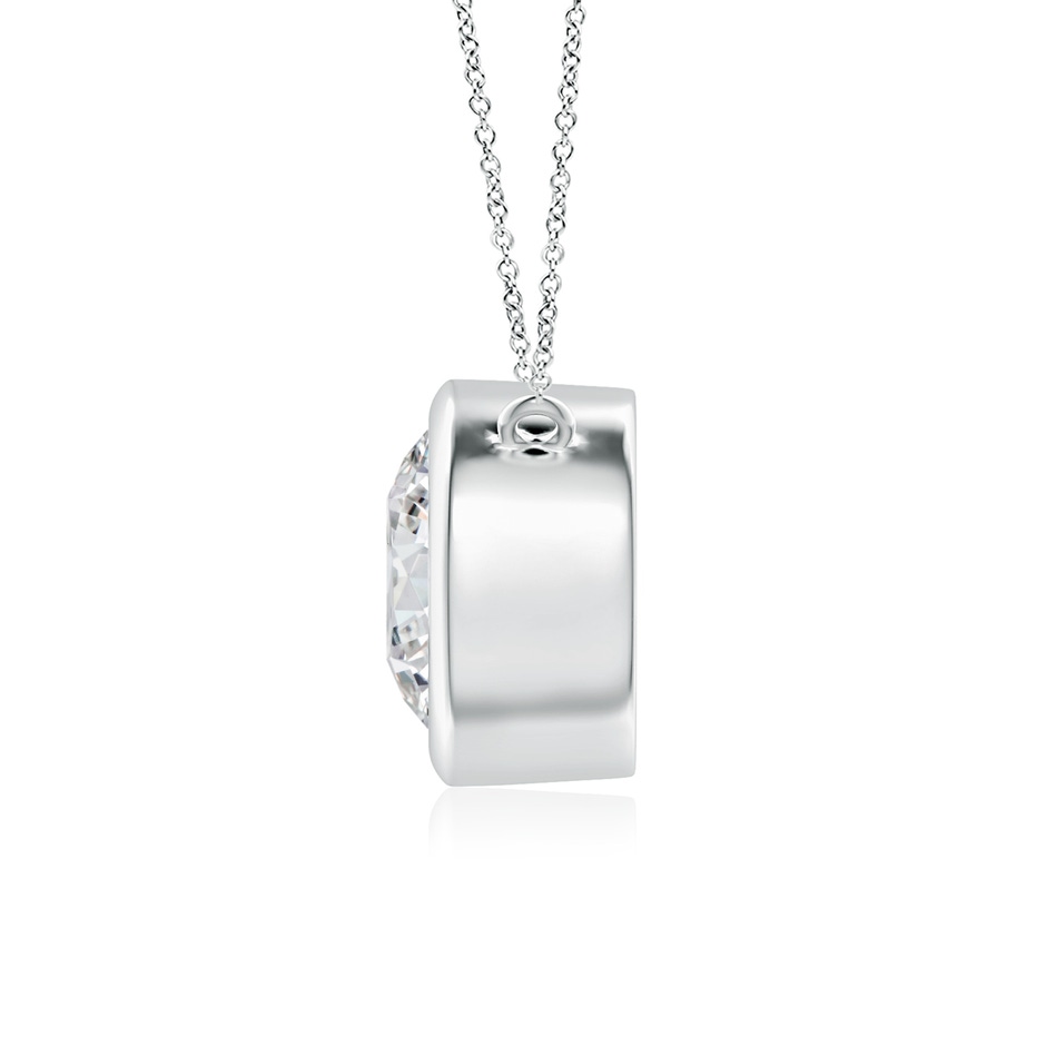 8mm HSI2 Bezel-Set Round Diamond Solitaire Necklace in P950 Platinum side 199