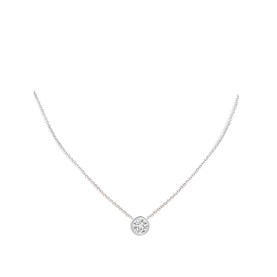 8mm HSI2 Bezel-Set Round Diamond Solitaire Necklace in P950 Platinum pen
