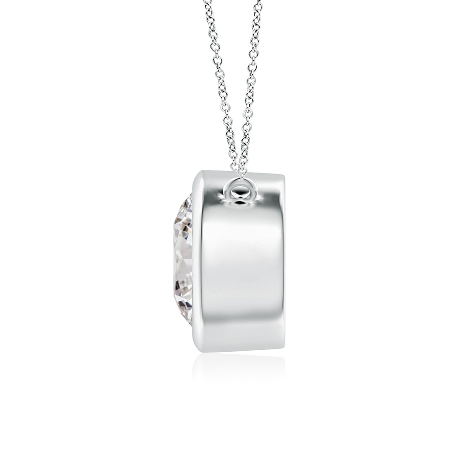 8mm IJI1I2 Bezel-Set Round Diamond Solitaire Necklace in White Gold side 199