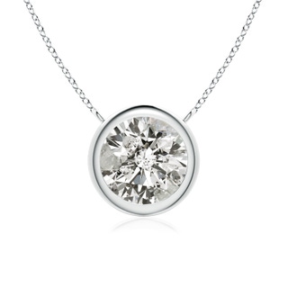 8mm KI3 Bezel-Set Round Diamond Solitaire Necklace in P950 Platinum