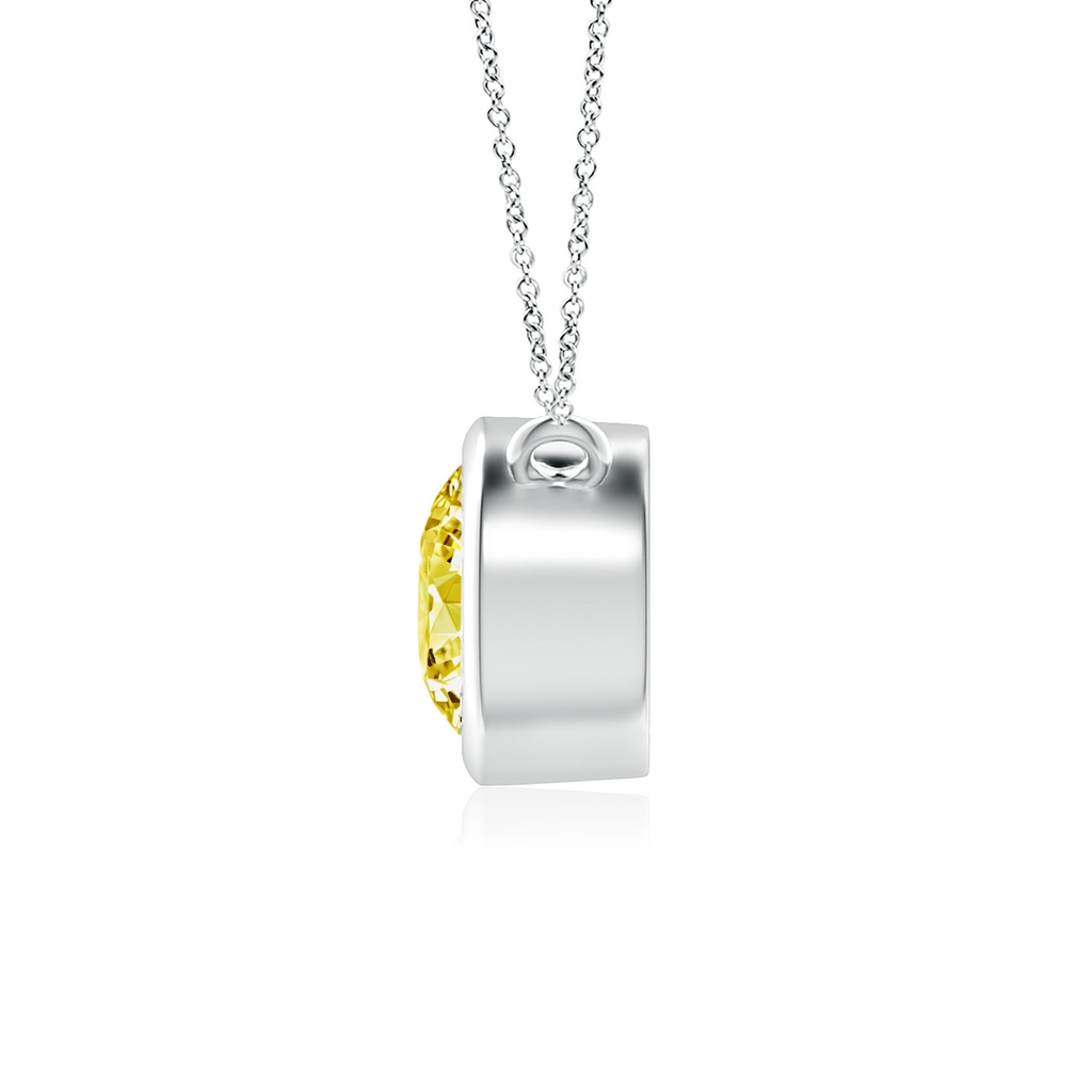 5.1mm AAAA Bezel-Set Round Fancy Intense Yellow Diamond Solitaire Necklace in P950 Platinum - side 199