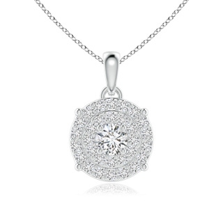 3.8mm HSI2 Dangling Diamond Clustre Pendant in White Gold