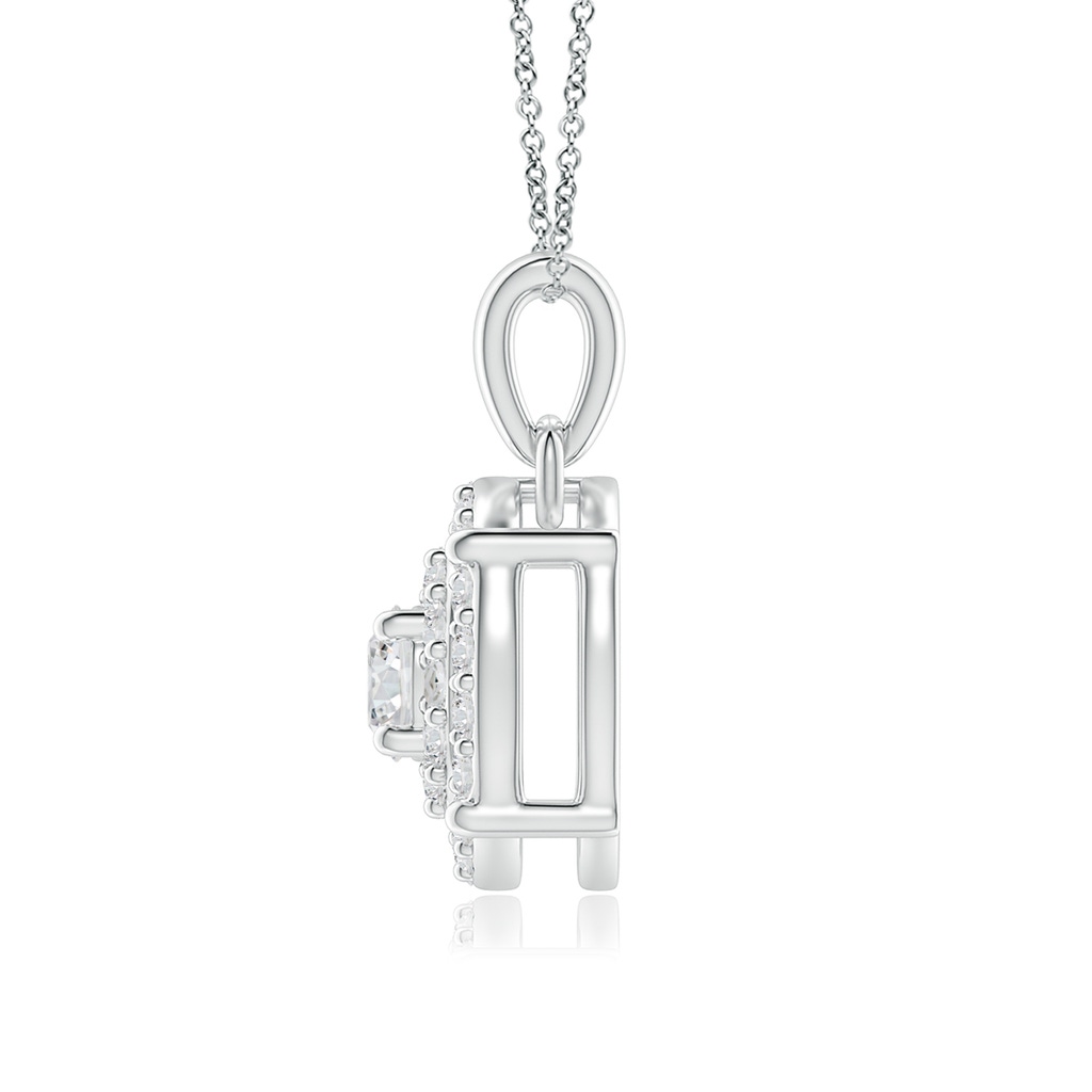 3.8mm HSI2 Dangling Diamond Clustre Pendant in White Gold Side-1