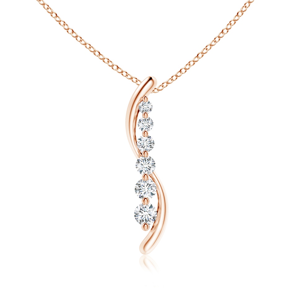3.8mm GVS2 Six Stone Diamond Journey Necklace in Rose Gold 