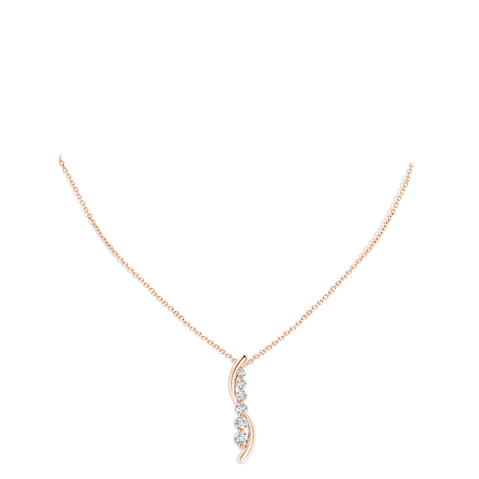 3.8mm GVS2 Six Stone Diamond Journey Necklace in Rose Gold pen