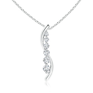 3.8mm GVS2 Six Stone Diamond Journey Necklace in White Gold