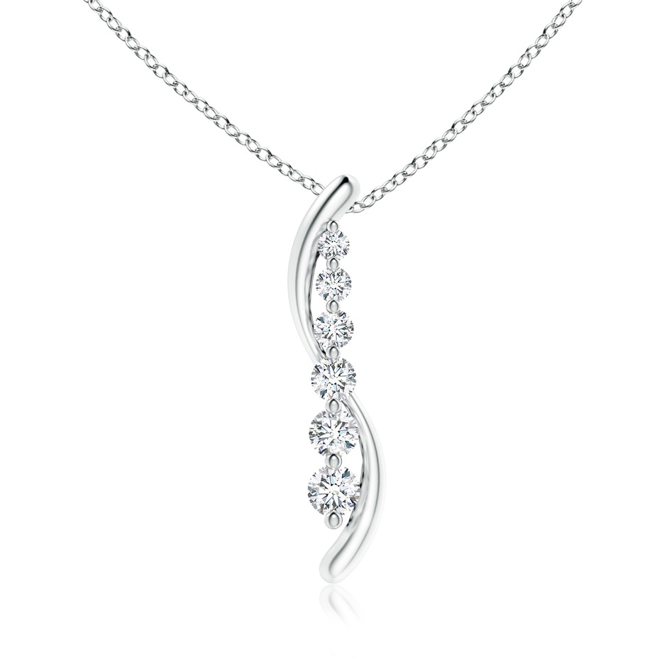 3.8mm GVS2 Six Stone Diamond Journey Necklace in White Gold 