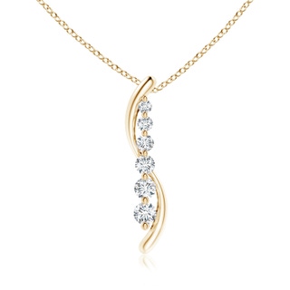 3.8mm GVS2 Six Stone Diamond Journey Necklace in Yellow Gold