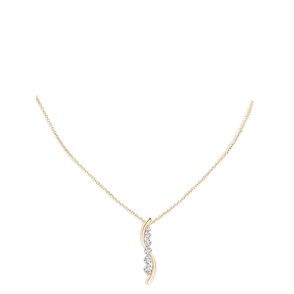 3.8mm GVS2 Six Stone Diamond Journey Necklace in Yellow Gold pen