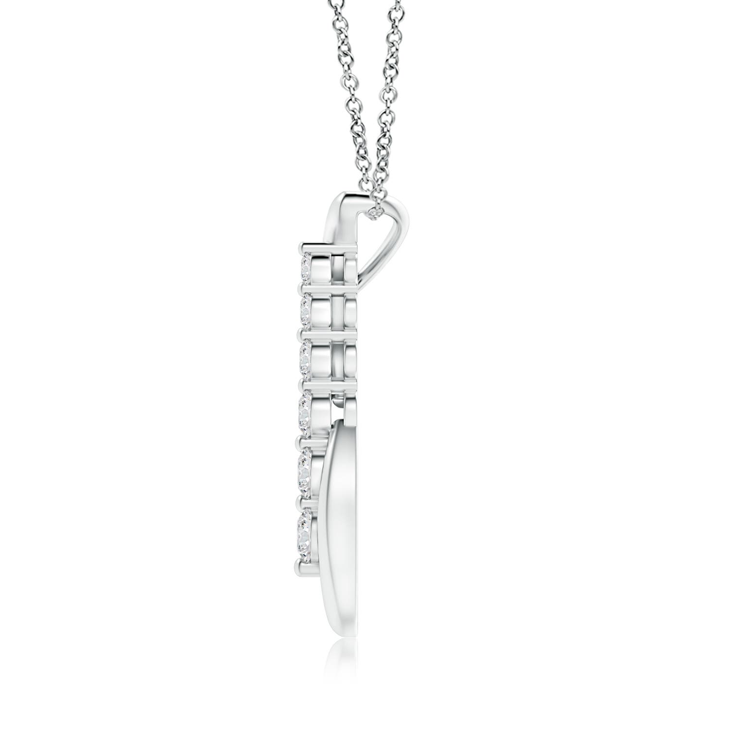 3.8mm HSI2 Six Stone Diamond Journey Necklace in 18K White Gold