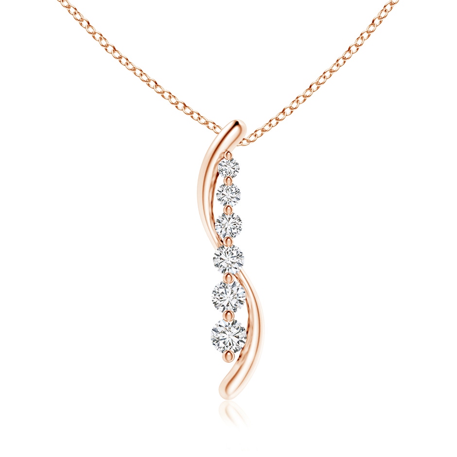 3.8mm HSI2 Six Stone Diamond Journey Necklace in Rose Gold 